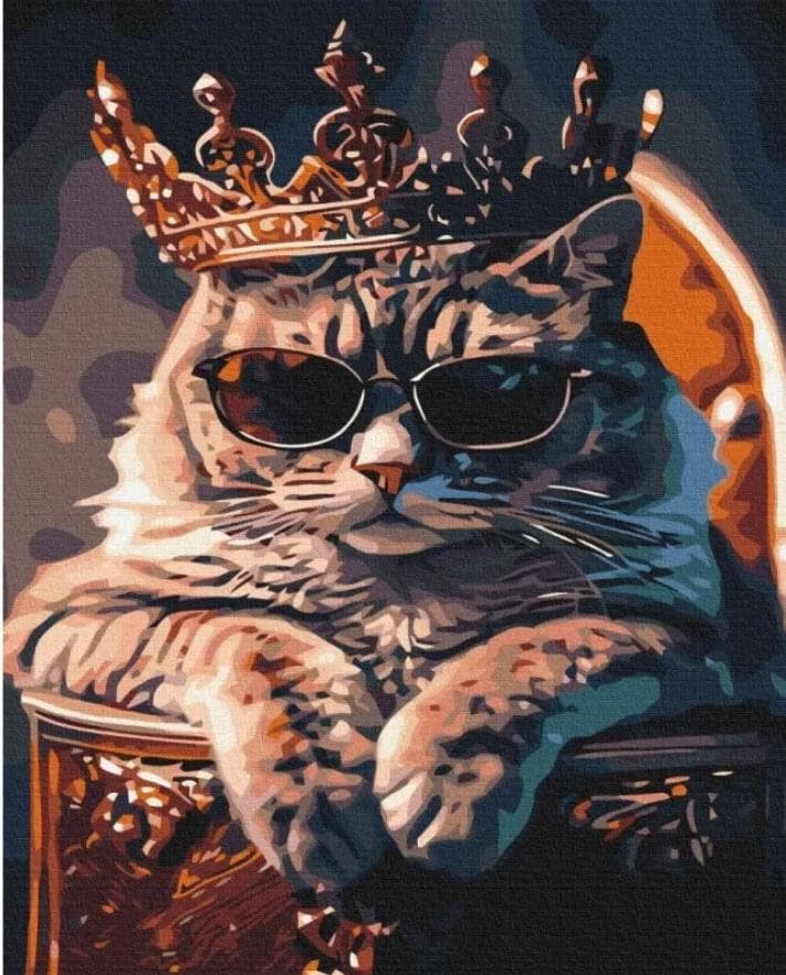 Malowanie po numerach Władza u kotów 40 x 50 cm