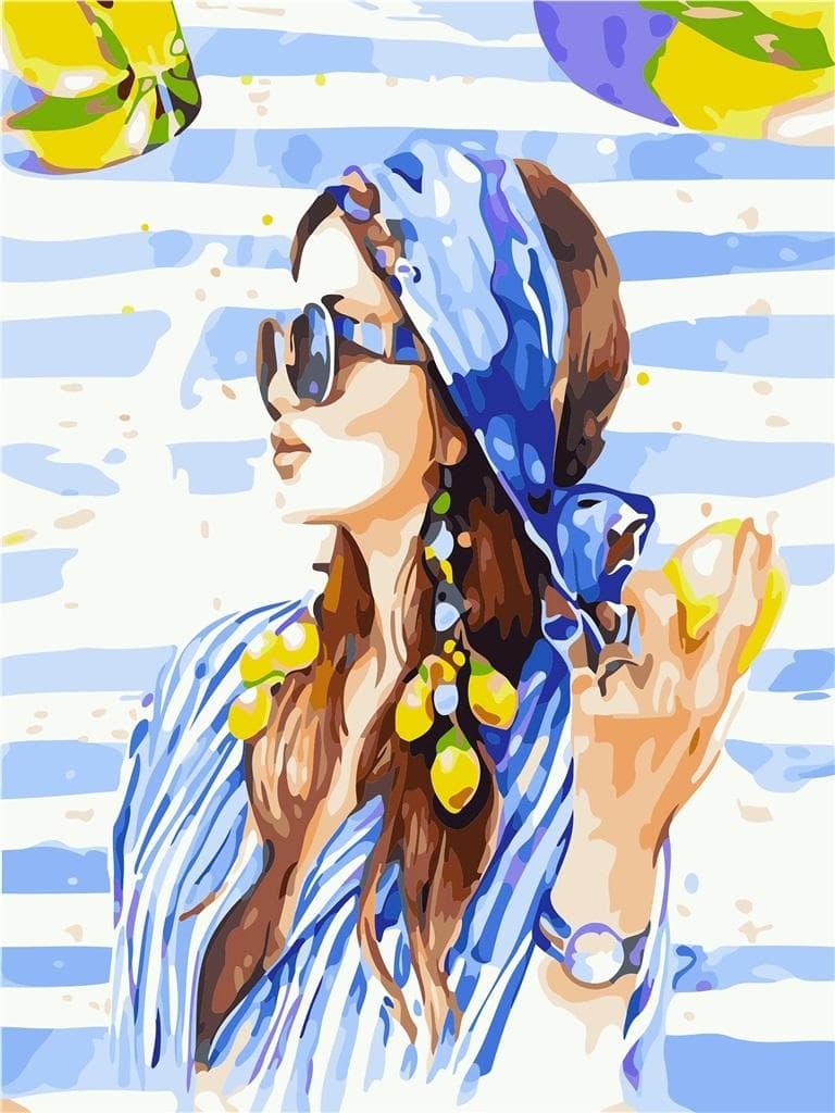 Malowanie po numerach Wakacyjna panna 30 x 40 cm