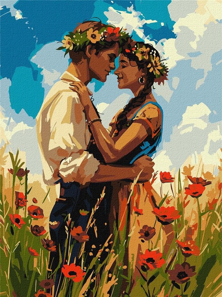 Malowanie po numerach Zakochana para 30x40 cm