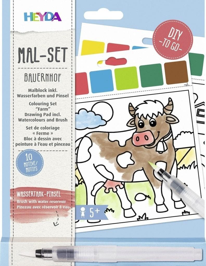 Malowanka wodna Farma z pędzelkiem 10 obrazków