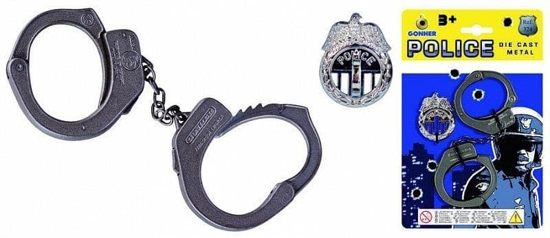 Metalowe kajdanki policyjne z odznaką dla dzieci