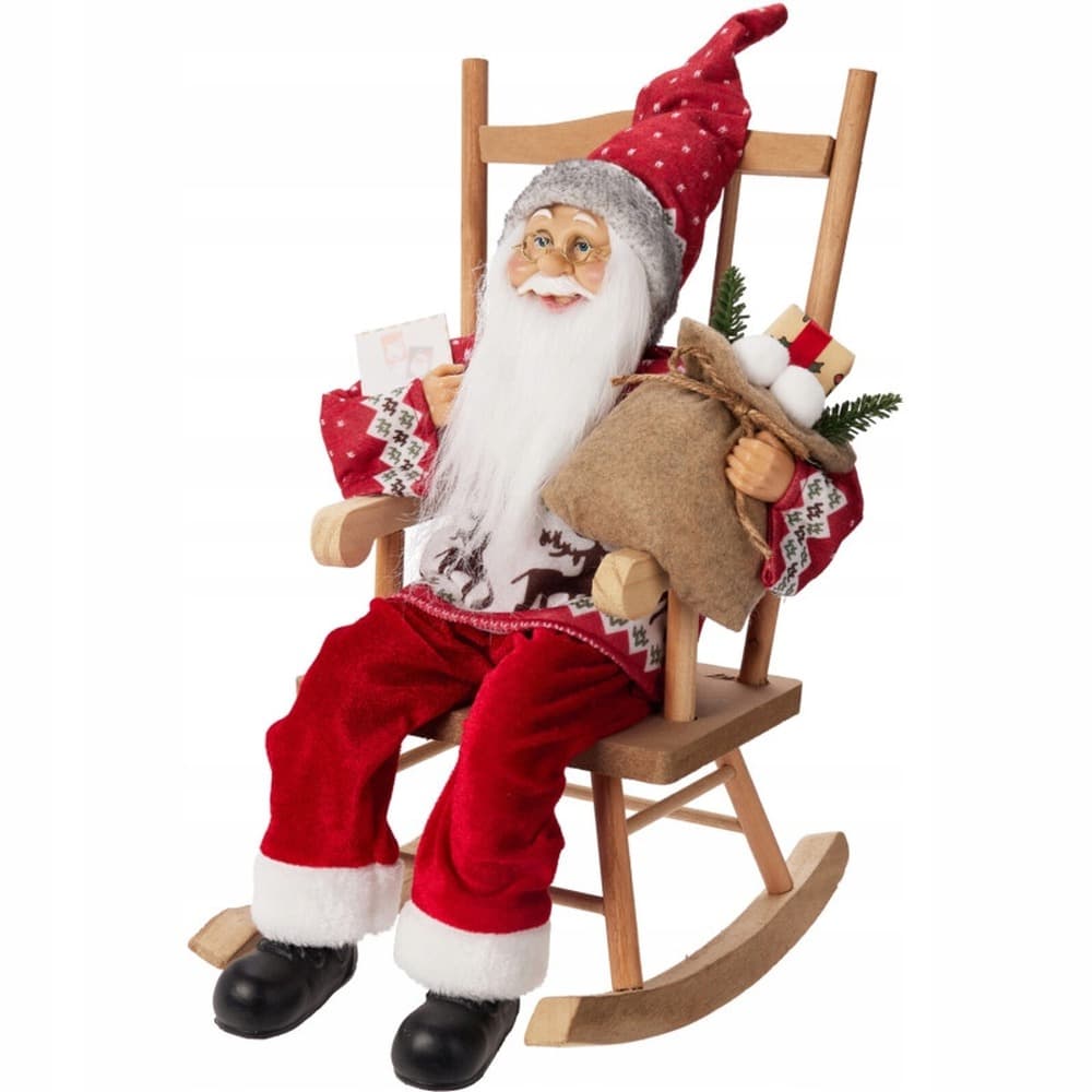 Mikołaj w fotelu dekoracja świąteczna 45 cm