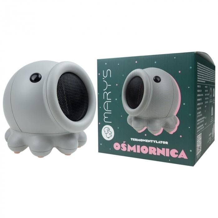 Mini grzejnik elektryczny w kształcie ośmiornicy szary