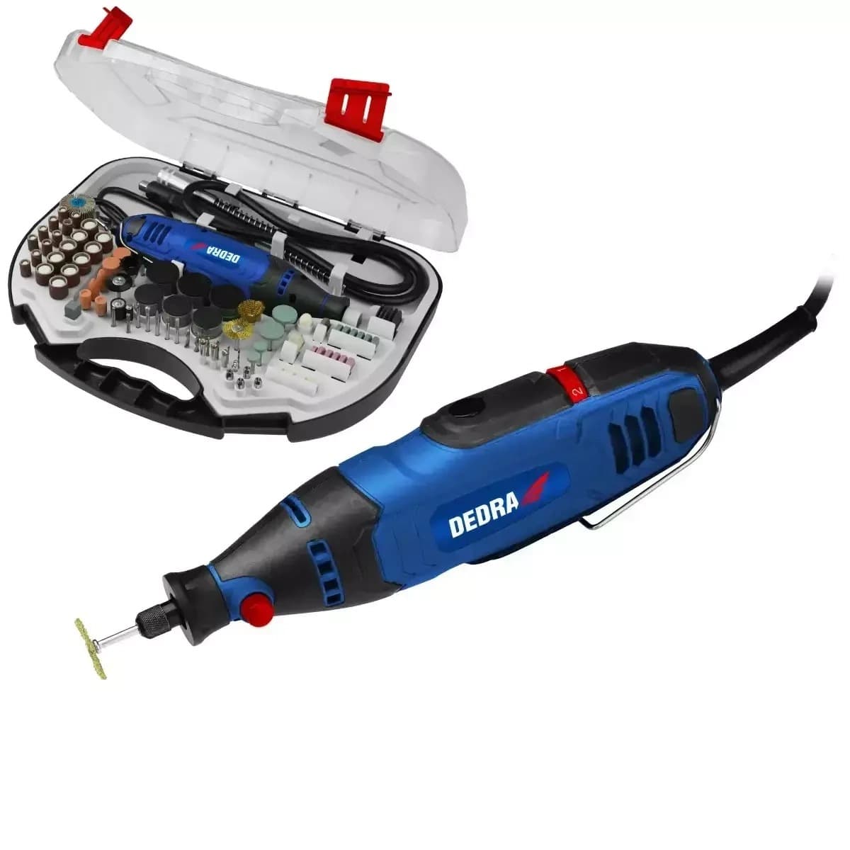 Miniszlifierka 135W - zestaw z 215 akcesoriami i walizką