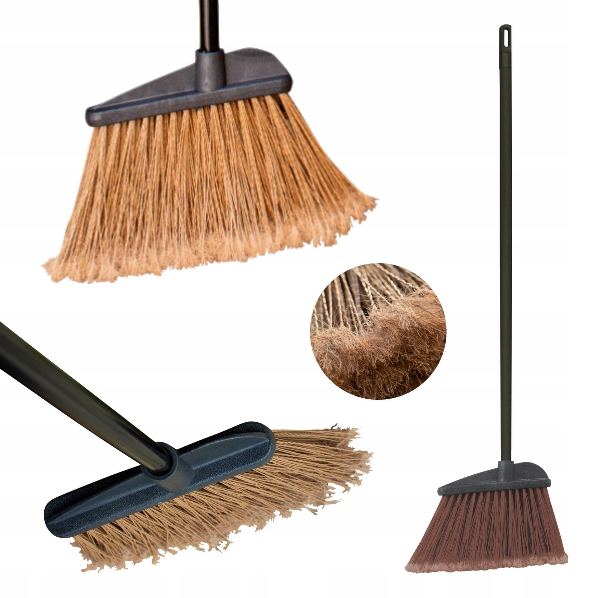 Miotła ogrodowa z kijem do zamiatania