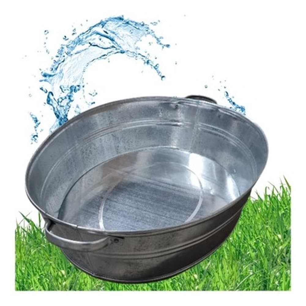 Miska stalowa ocynkowana o pojemności 27 litrów z uchwytami