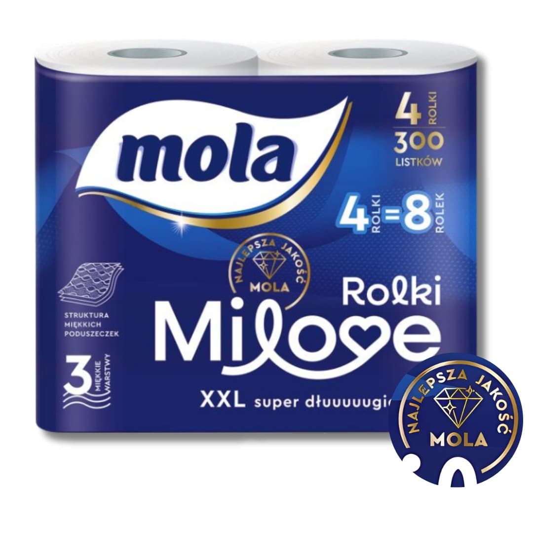 Mola Biały Papier Toaletowy XXL 4 sztuki