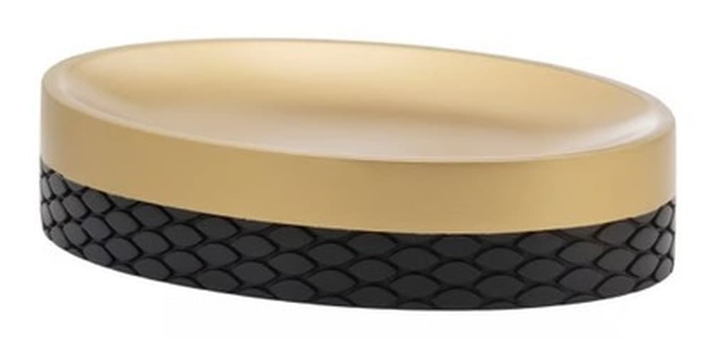 Mydelniczka łazienkowa dolomitowa w kolorze czarno-złotym