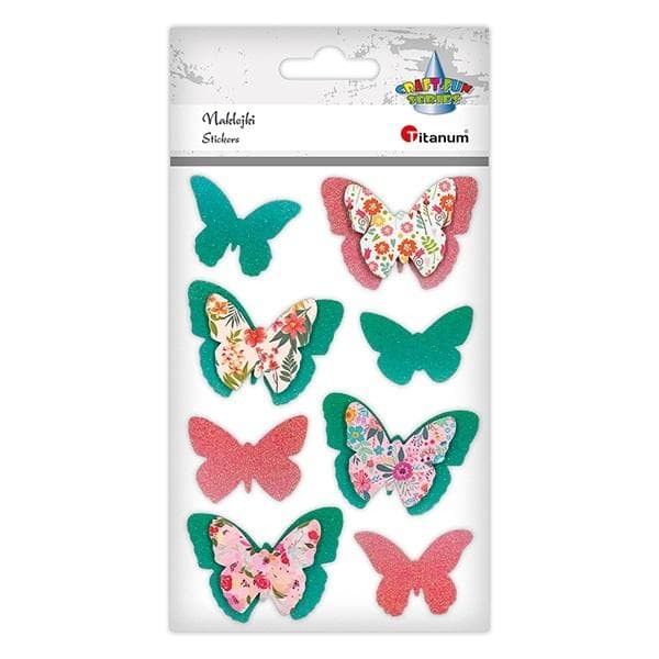 Naklejki papierowe 3D motyle - 8 sztuk dekoracyjnych ozdób