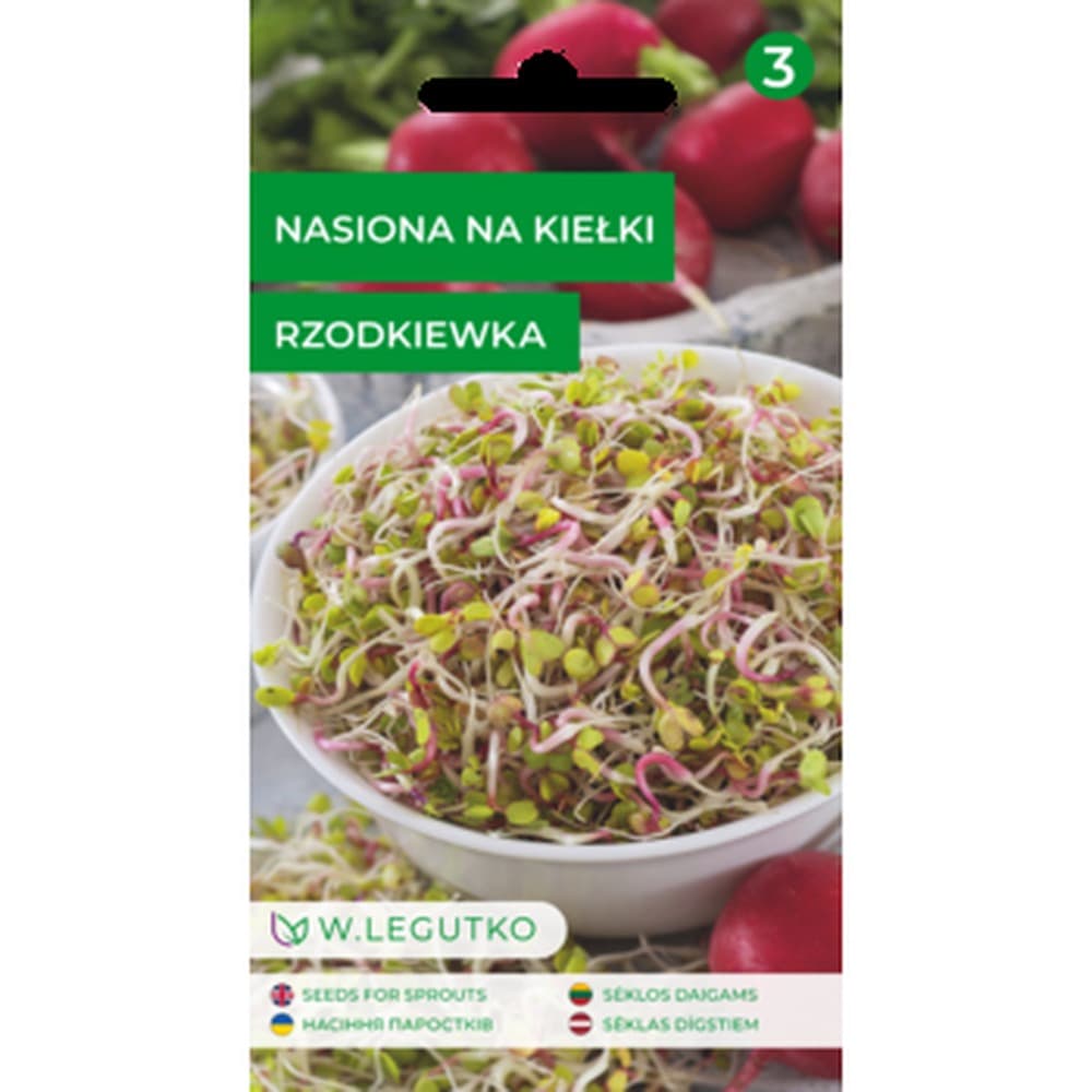 Nasiona rzodkiewki na kiełki do uprawy domowej