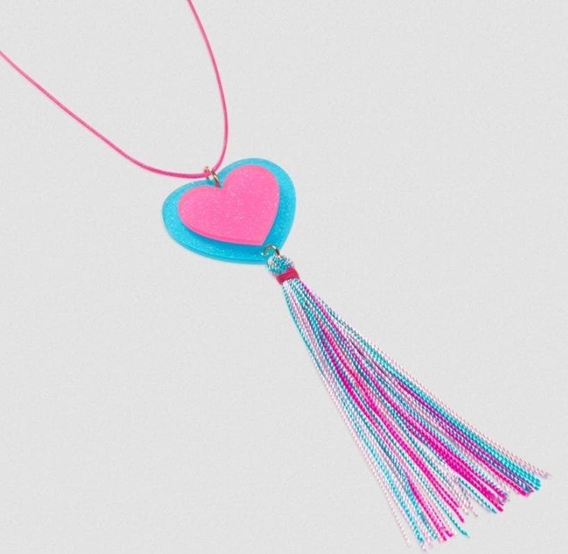 Naszyjnik Alexa - Serduszko z brokatem i chwostem