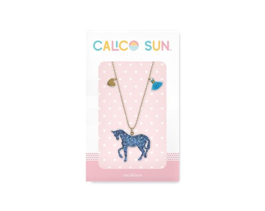 Naszyjnik Lucy - Jednorożec z Brokatem i Sercem