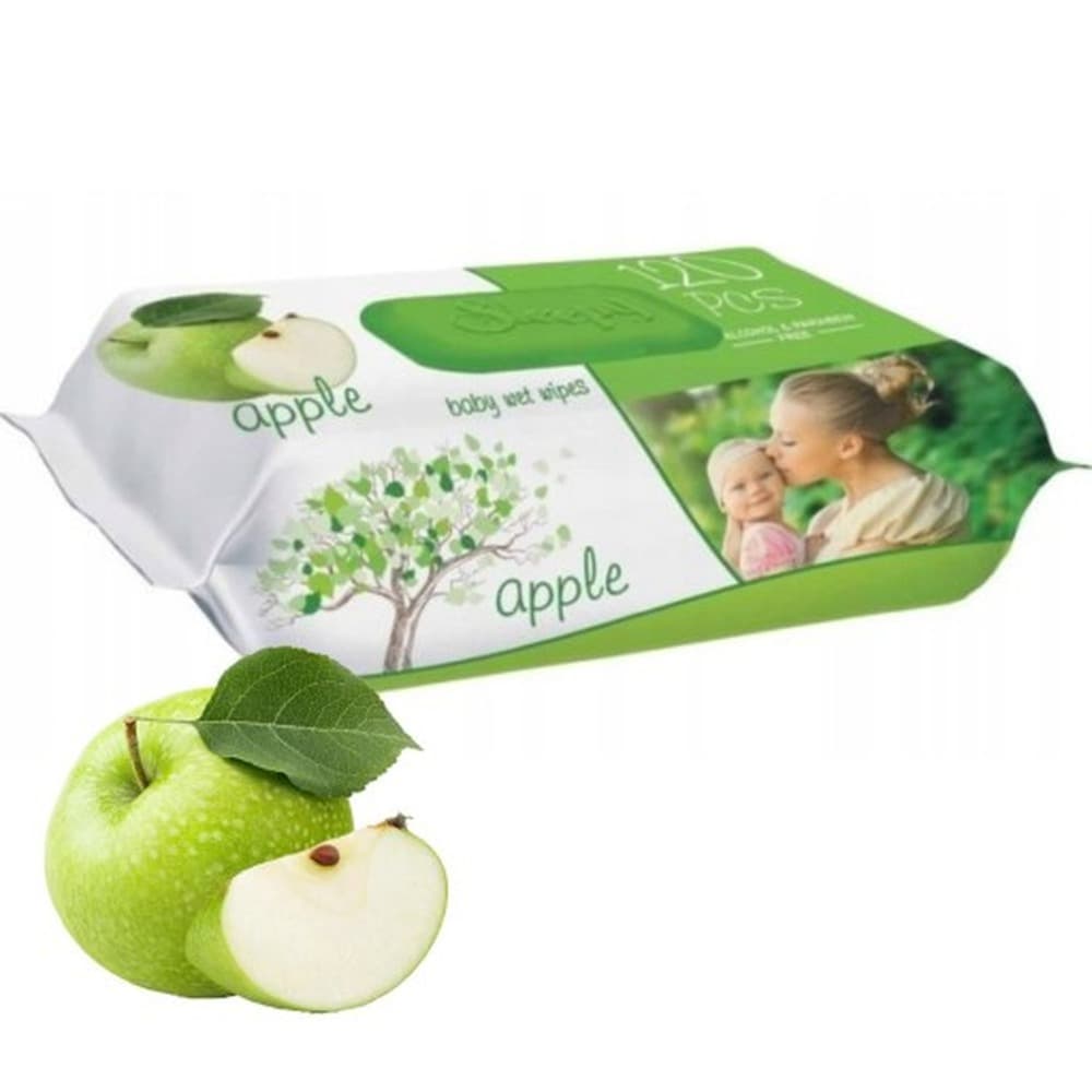 Nawilżane chusteczki dla dzieci Sleepy z zapachem jabłkowym 120 sztuk