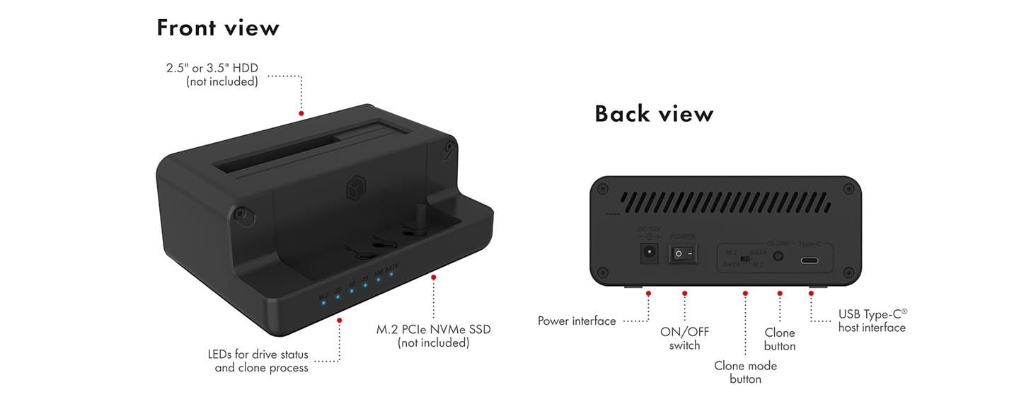Stacja dokująca i klonująca Icy Box dla dysków twardych