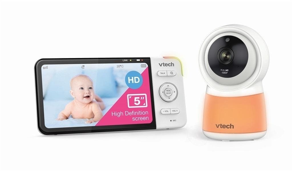 Elektroniczna niania wideo VTech z 5-calowym ekranem HD i lampką nocną