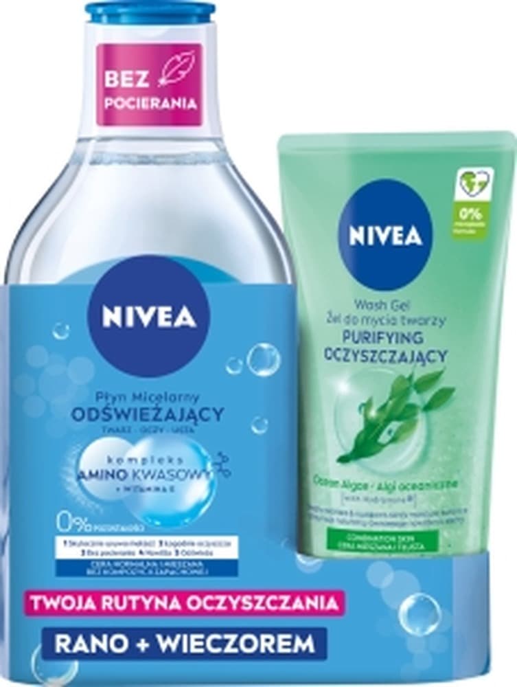 NIVEA Micellarny płyn do demakijażu 400 ml i żel do mycia twarzy 150 ml zestaw