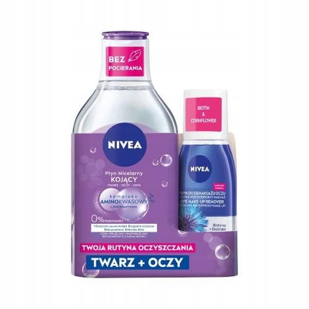 NIVEA Płyn Micelarny 400 ml i Płyn do Demakijażu Oczu 125 ml