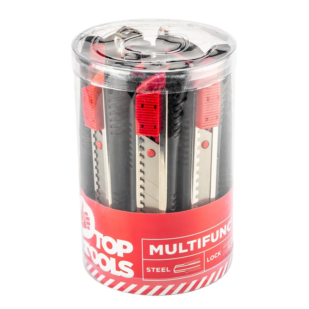 Nóż z ostrzem łamanym 18 mm, zestaw 12 sztuk