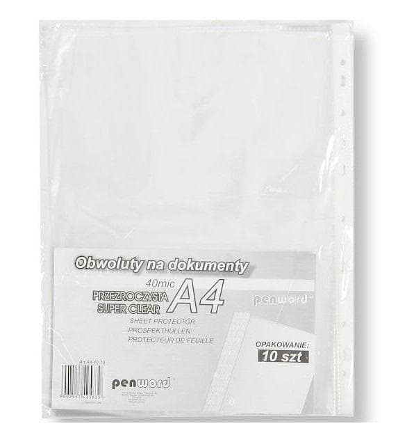 Obwoluta A4 krystaliczna przezroczysta 40 mic 10 sztuk