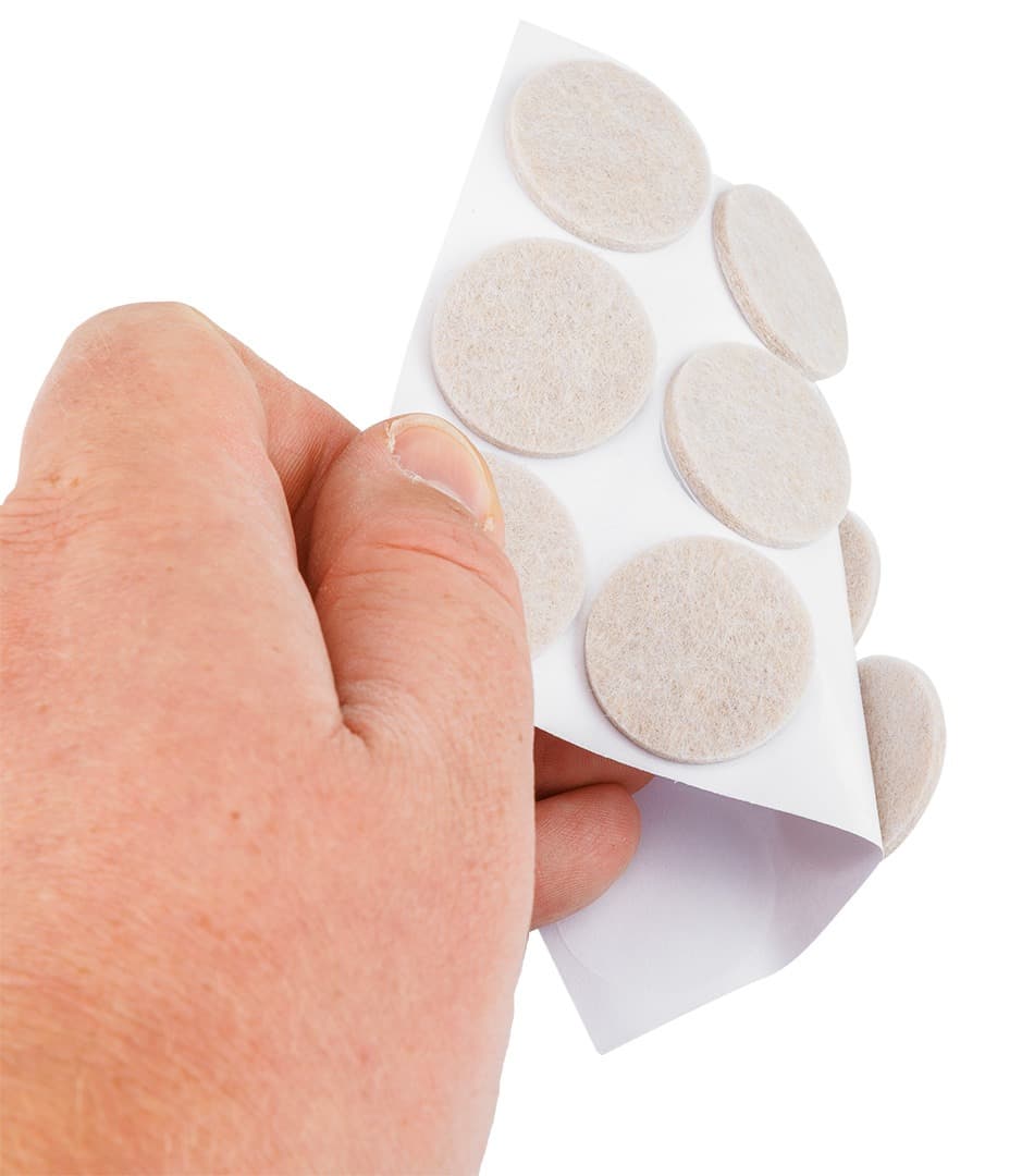 Okrągłe podkładki filcowe samoprzylepne jasnobrązowe 28 mm