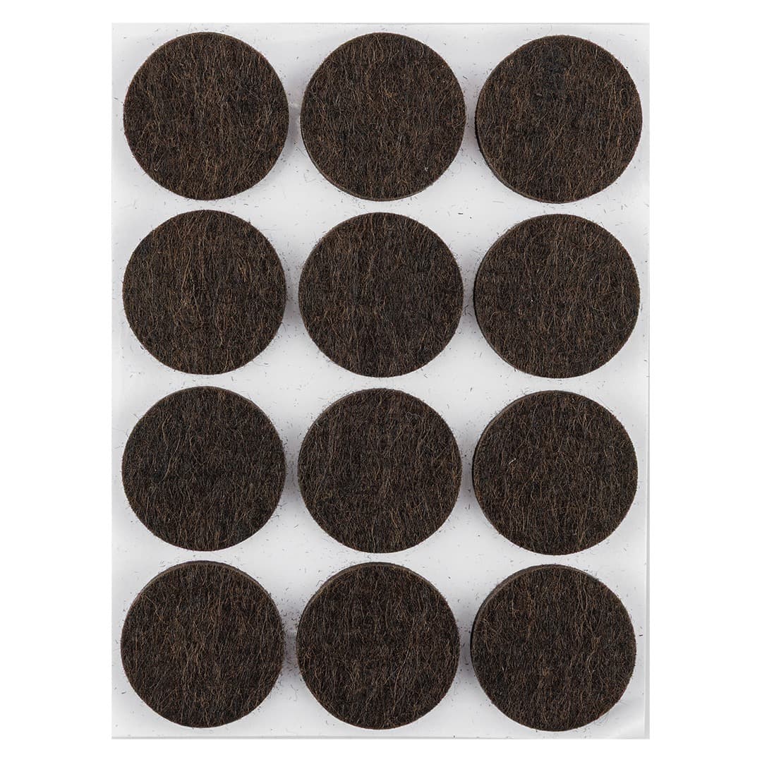 Okrągłe podkładki filcowe samoprzylepne ciemnobrązowe 28 mm