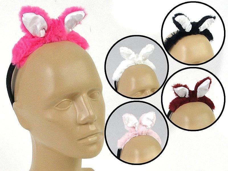 Pluszowa opaska do włosów z kokardą MIX kolorów