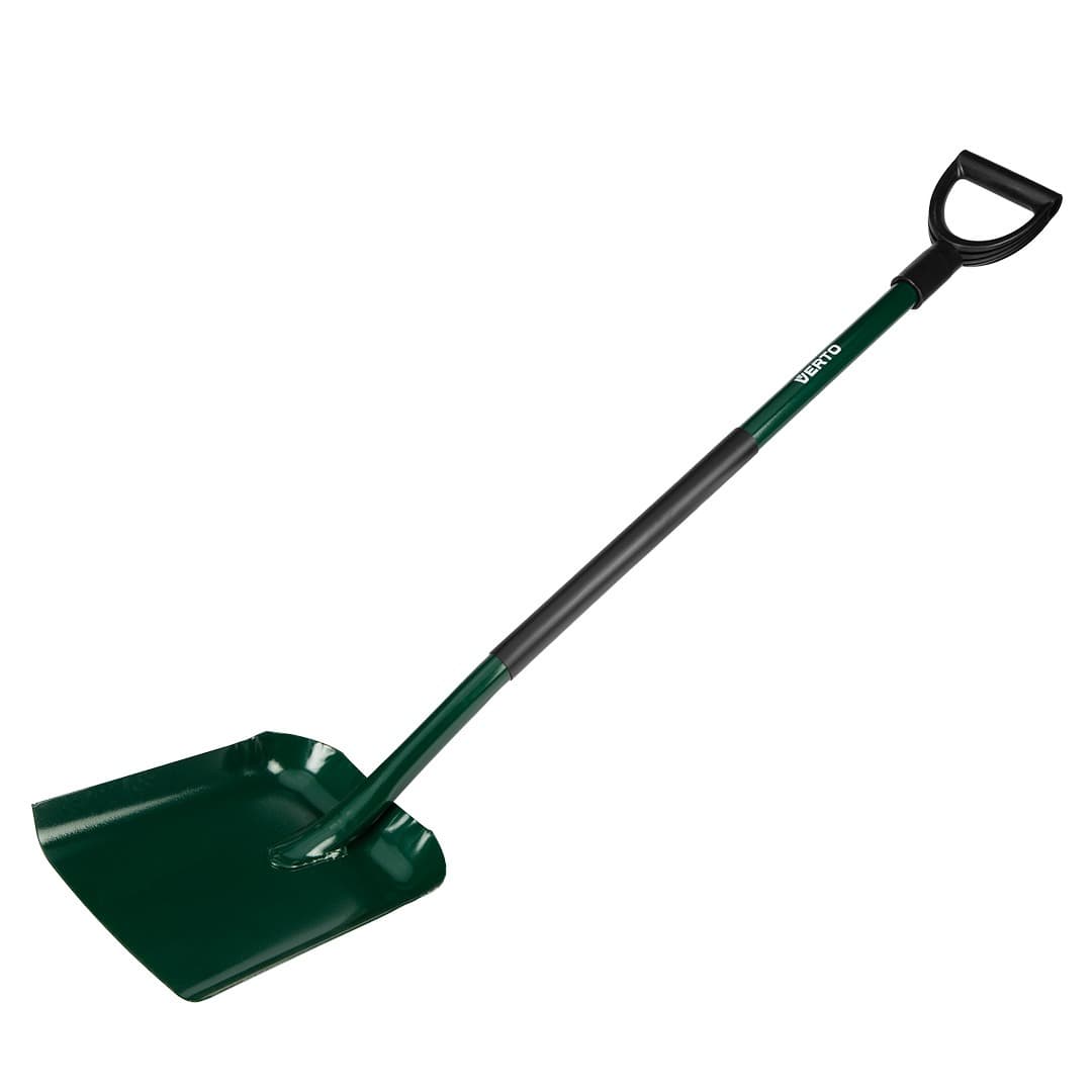 Łopata piaskowa z metalowym trzonkiem i plastikowym uchwytem