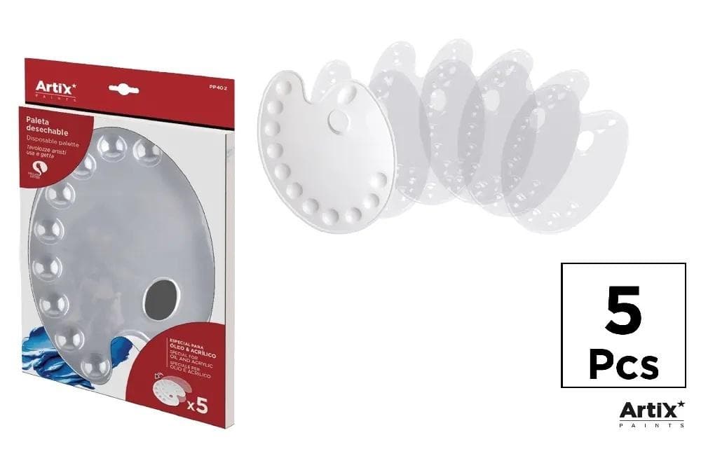 Paleta malarska plastikowa 22 x 28 cm, zestaw 5 sztuk