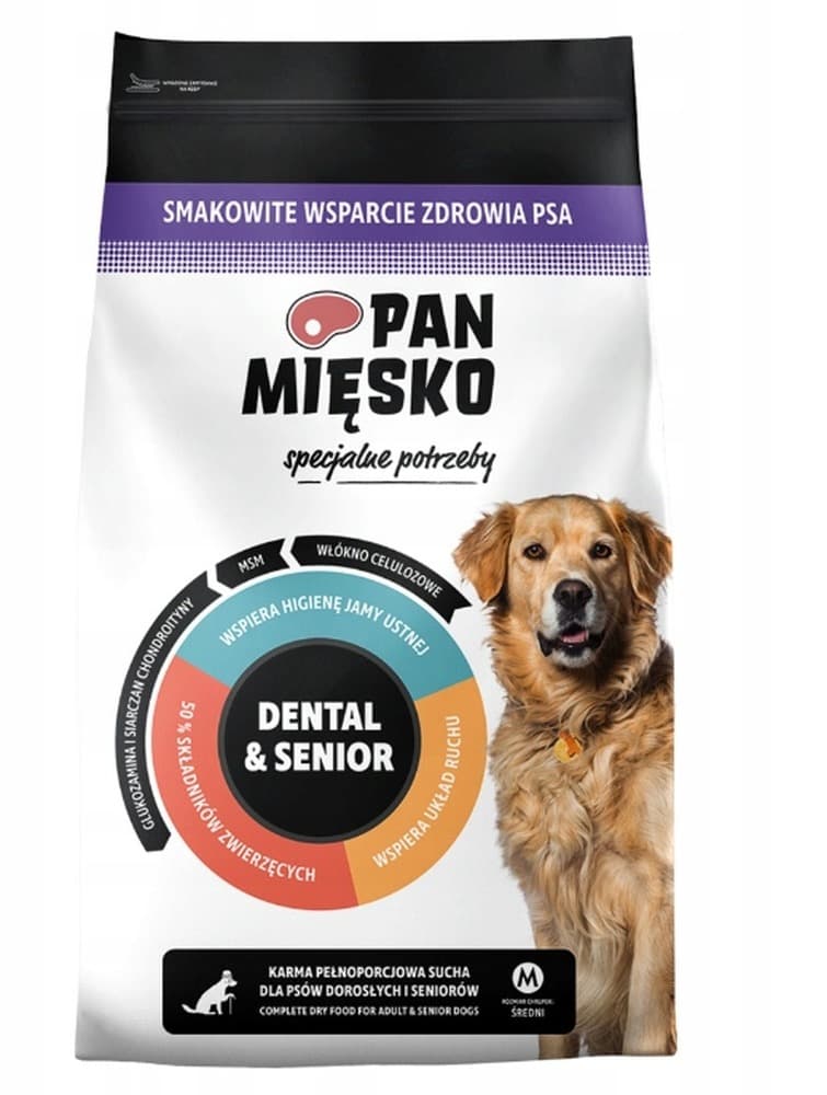 PAN MIĘSKO Karma sucha dla psa z problemami dentystycznymi i dla seniorów 3 kg