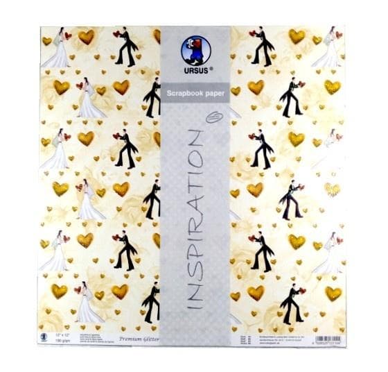 Papier do scrapbookingu ślubny 5 arkuszy 30.5x30.5 cm