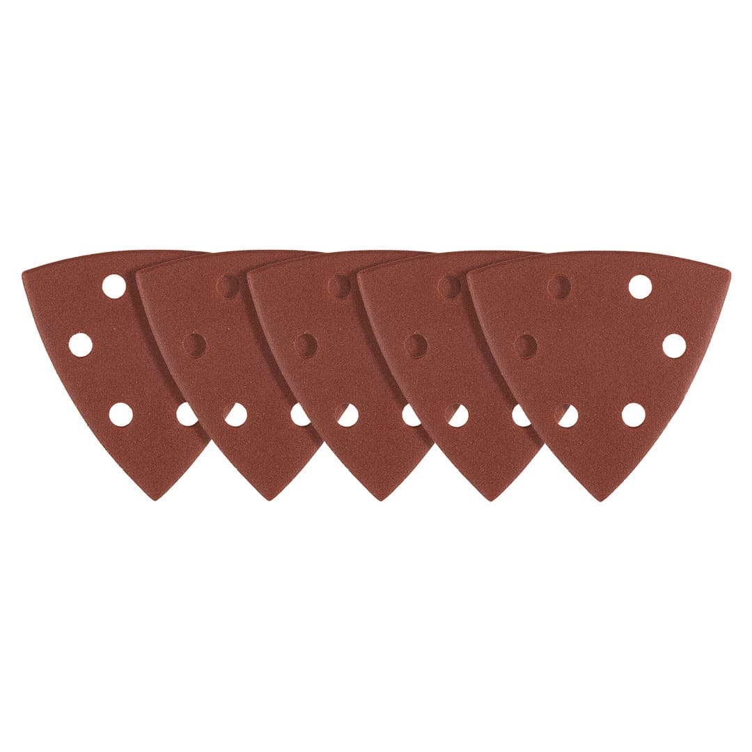 Papiery ścierne delta na rzep 93 x 93 mm, gradacja P60, zestaw 5 sztuk z 6 otworami