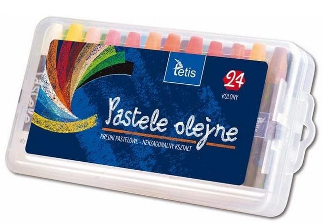 Pastele olejne heksagonalne Tetis 24 kolory