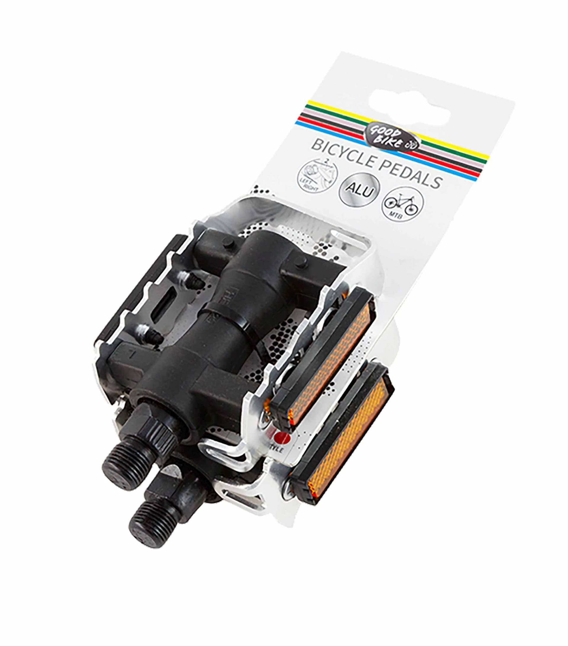 Pedały rowerowe aluminiowe Santine z odblaskami 9 x 6 cm