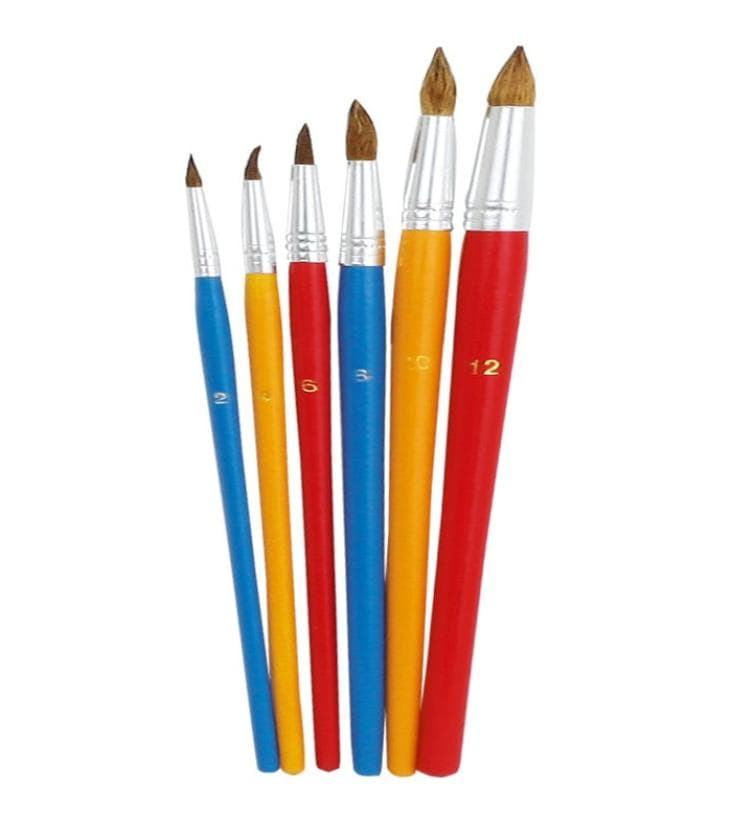 Fiorello - Zestaw 6 okrągłych pędzli akwarelowych do malowania