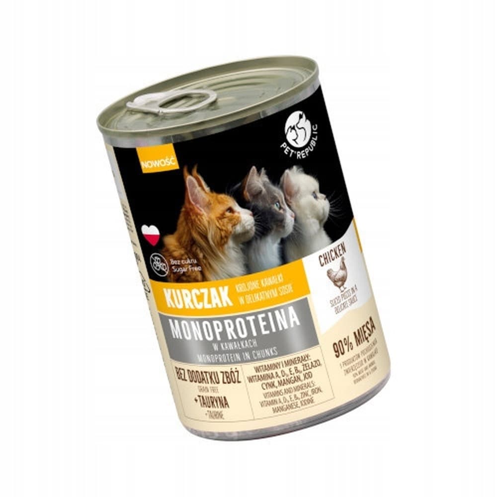 PetRepublic Monoproteina karma mokra dla kota kurczak w sosie 400 g