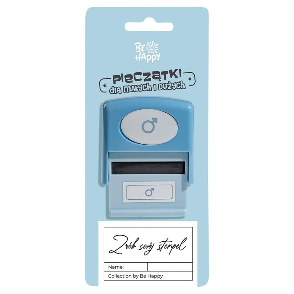 Pieczątka z napisem - Znak męski - kolorowy dodatek