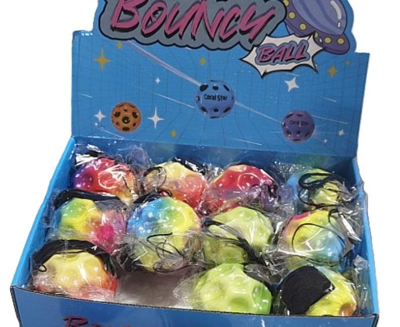 Piłeczka na gumce z rzepem - mix kolorów