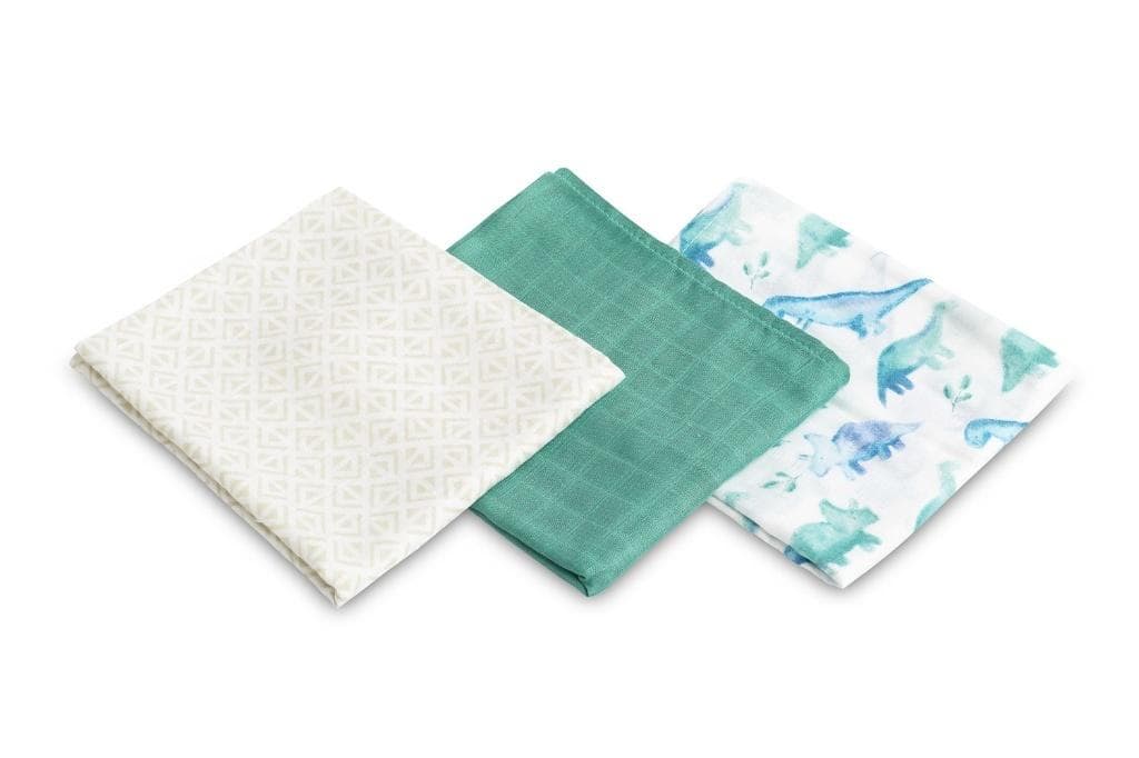 Pieluszki bambusowe 70x80 cm 3 sztuki dino green