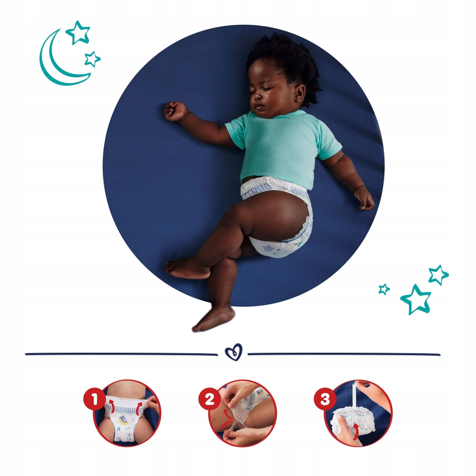 Pieluchomajtki Pampers Pants Night rozmiar 5, 22 sztuki