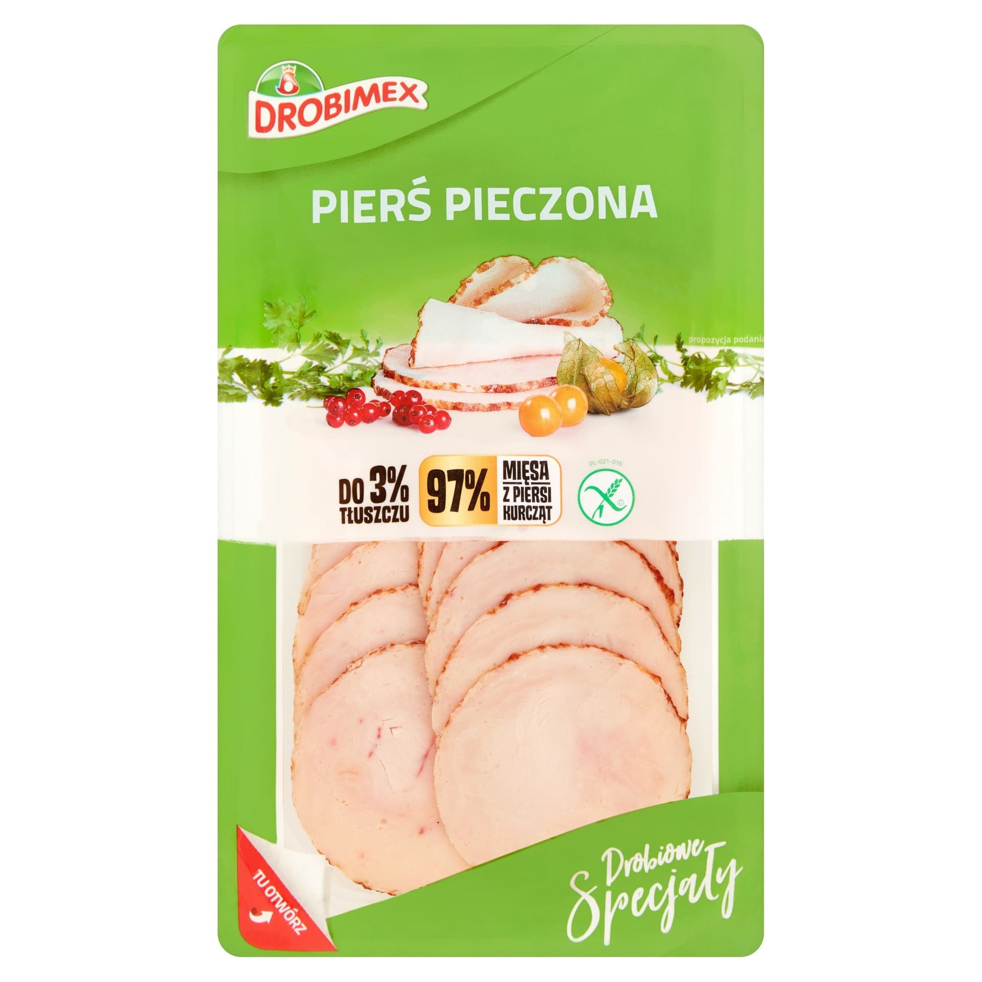 Pierś z kurczaka pieczona Drobimex w plastrach 100g