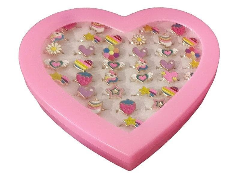 Zestaw 36 metalowych pierścionków z regulacją rozmiaru