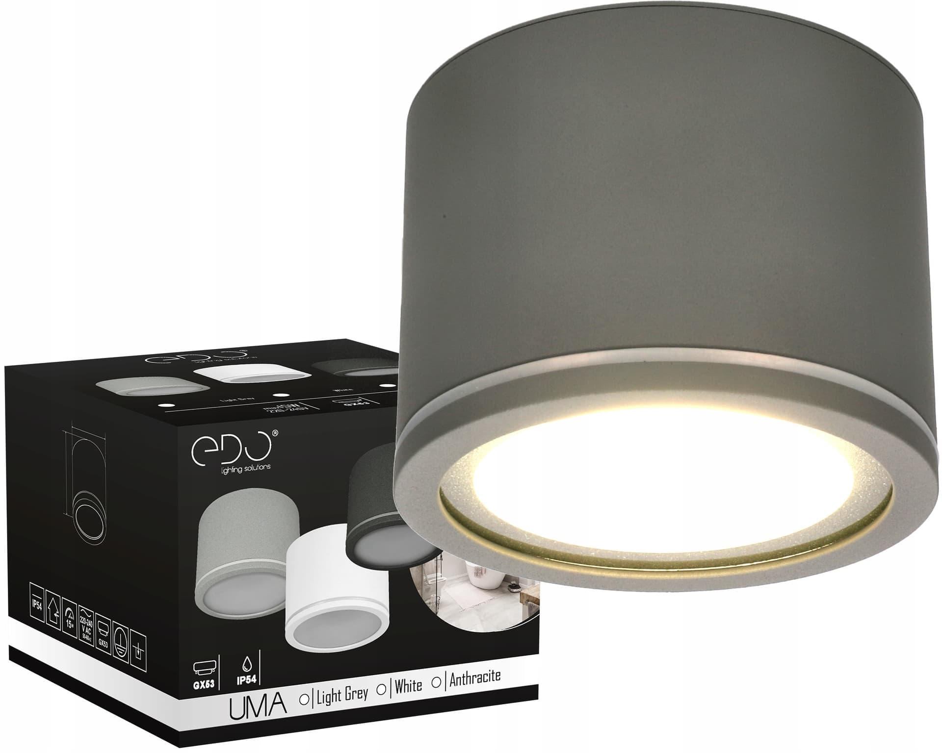 Plafon sufitowy Grey 4 biały punkt oświetleniowy