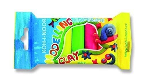 Koh-I-Noor Fluorescencyjna Plastelina 5 kolorów do modelowania i ćwiczeń