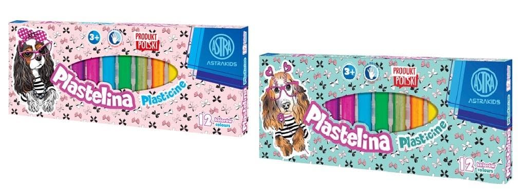 Plastelina w 12 kolorach Pieski ASTRA