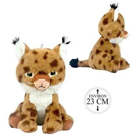 Pluszowy ryś Bozami, wysokość 23 cm