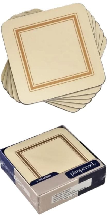 Kremowe podkładki korkowe 10,5x10,5 cm 6 sztuk