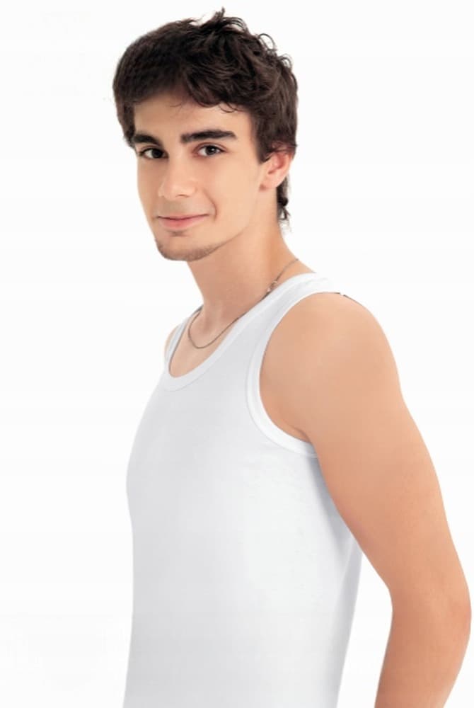 Podkoszulek męski na ramiączkach biały rozmiar 3XL
