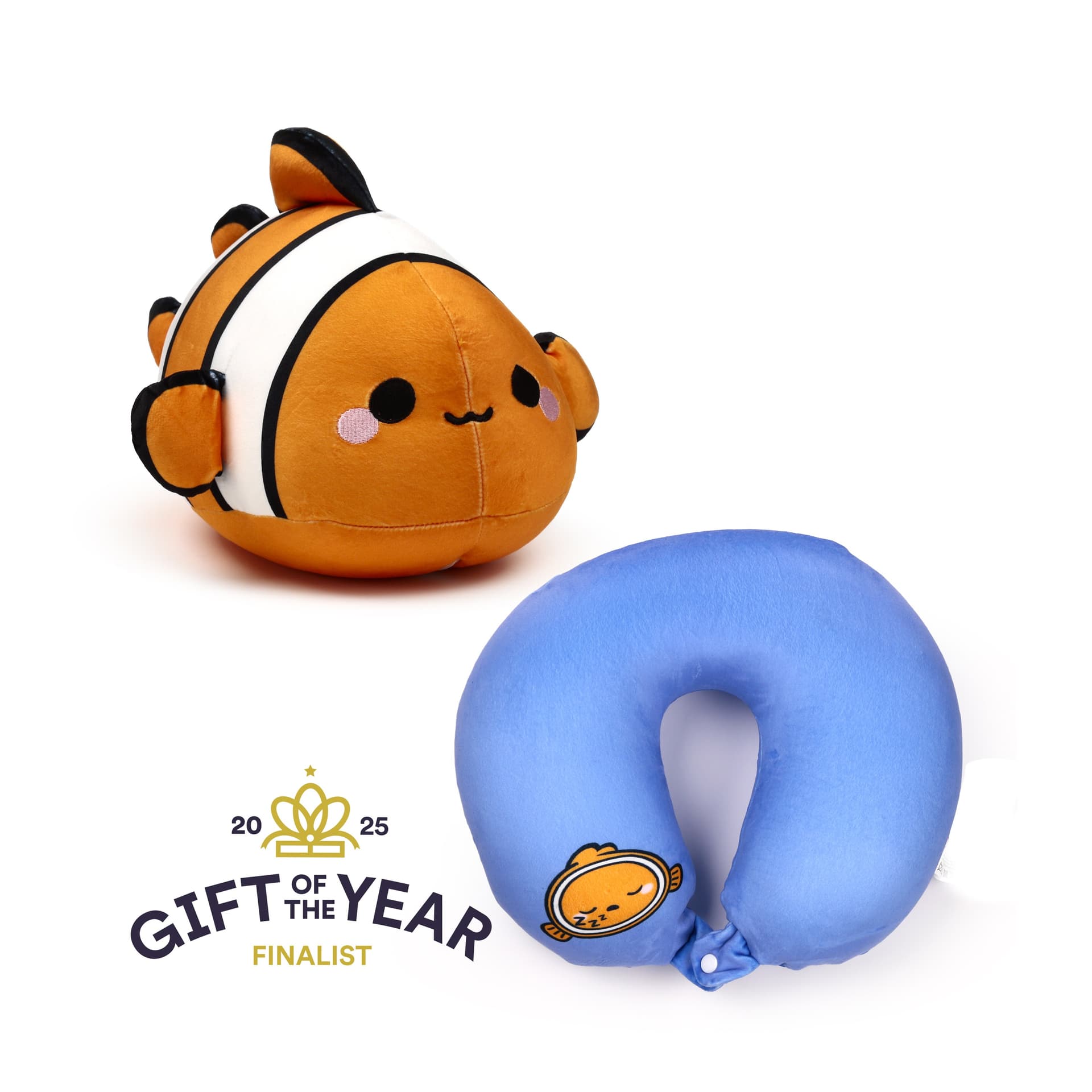 Poduszka podróżna z zabawką 2w1 Błazenek Adoramals CUSH374