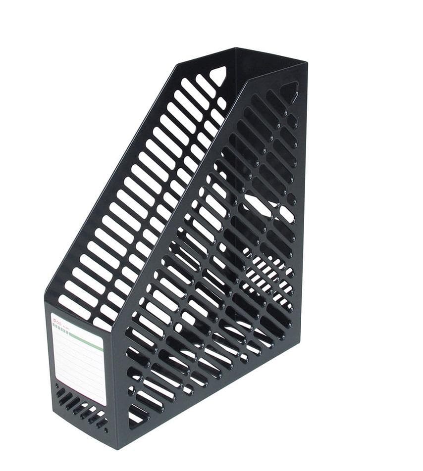 Pojemnik na czasopisma A4 czarny plastikowy D.RECT