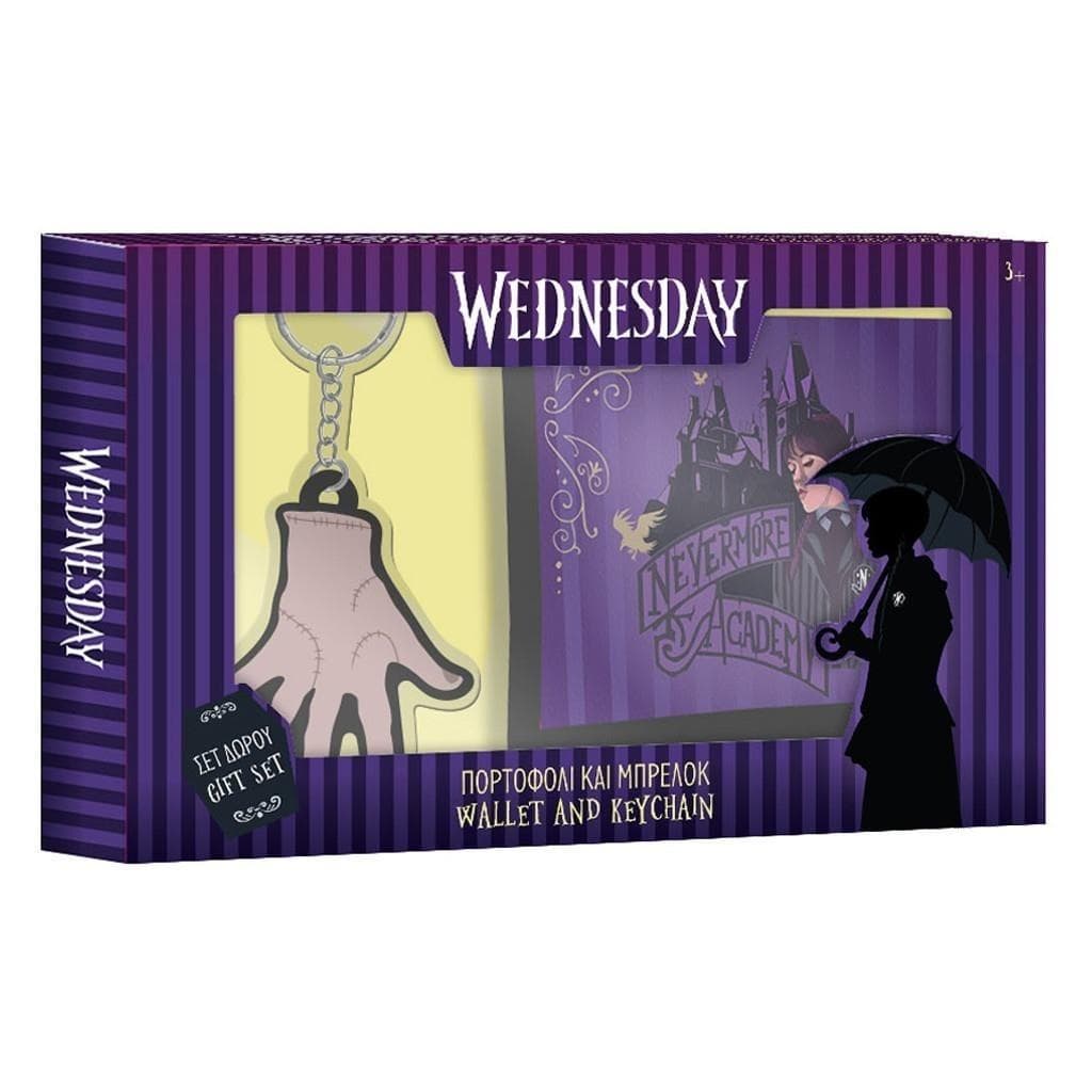 Portfel z breloczkiem Wednesday Addams zestaw prezentowy